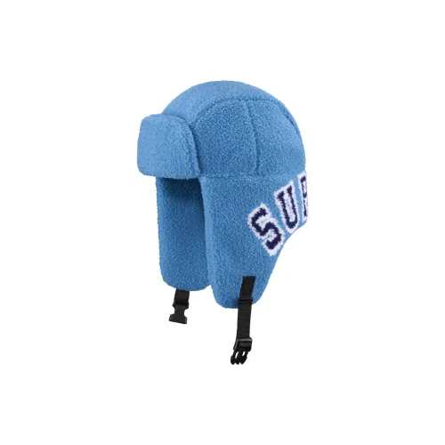 Supreme Смесовая шерсть Шапка-ушанка Унисекс Синяя