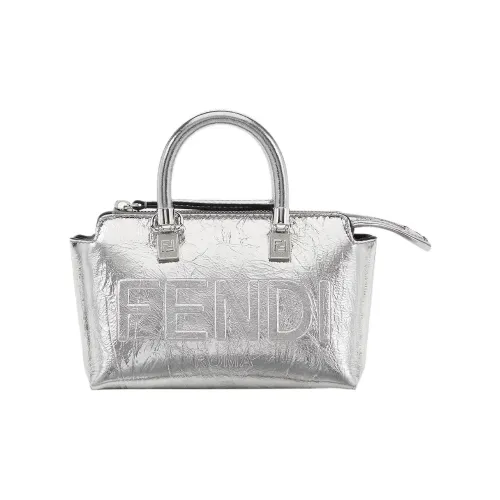 FENDI By The Way Series Boston Bag из овечьей шкуры сумка через плечо сумка мини женская серебряная