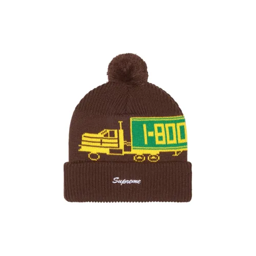 Supreme Acrylic Beanies Unisex Brown