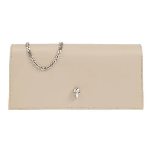 Alexander McQueen Телячья кожа Сумка через плечо Кошелек Женские Бежевый
