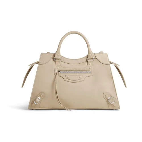 Balenciaga Neo Classic Телячья кожа Сумка через плечо Сумка Женская Бежевая