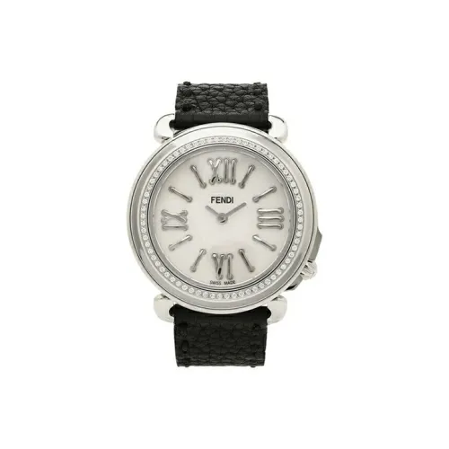 FENDI Женские часы Кварцевый механизм Коровья кожа Ремешок Белый циферблат