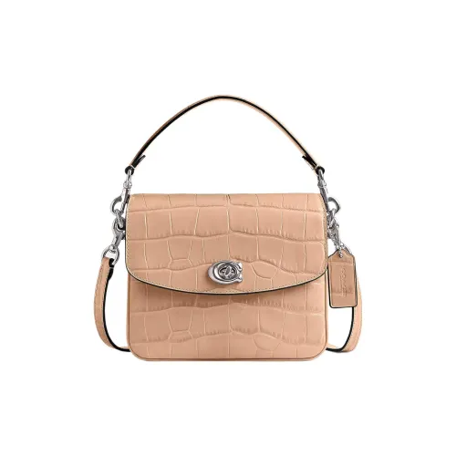 COACH Cassie Телячья кожа Маленькая квадратная сумка Сумка Сумка через плечо Сумка через плечо Маленькая Женская серебряная и Светло-желтая