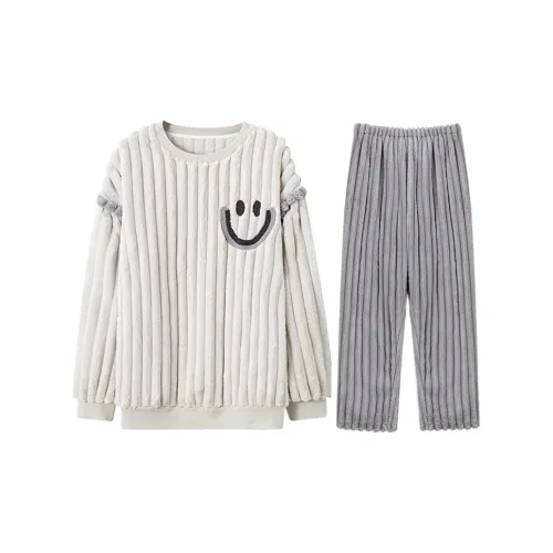 Lan Miao GEY Флис Мужской 5871 Белый Мужской Пижамные комплекты