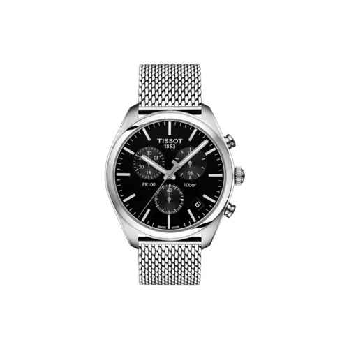 TISSOT Quartz Механизм Мужские часы Циферблат 41 мм Черный корпус Нержавеющая сталь Ремешок