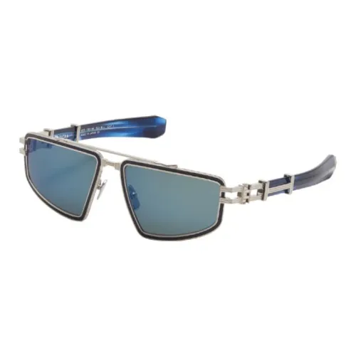 BALMAIN Ацетат Титан Нерегулярная форма Солнцезащитные очки Мужской Синий