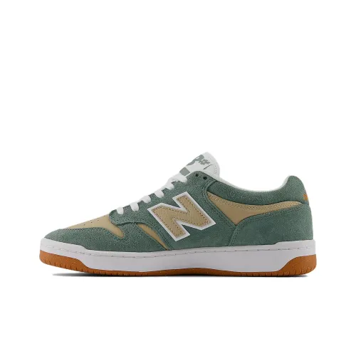 New Balance NB Numeric 480 Устойчивые к истиранию Дышащие Низкие Кроссовки для скейтбординга Унисекс Белый Зеленый