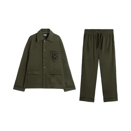 CICADAHOME Cloud Soft Теплый Fleece Moss Green Мужской Пижамный Комплект