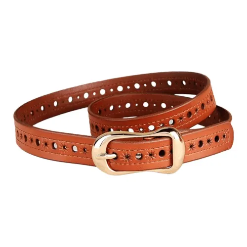 Youyoulan Сетка с DUAL Layer Все Сезон Коровья кожа Ремни Женские Ширина 2,4CM