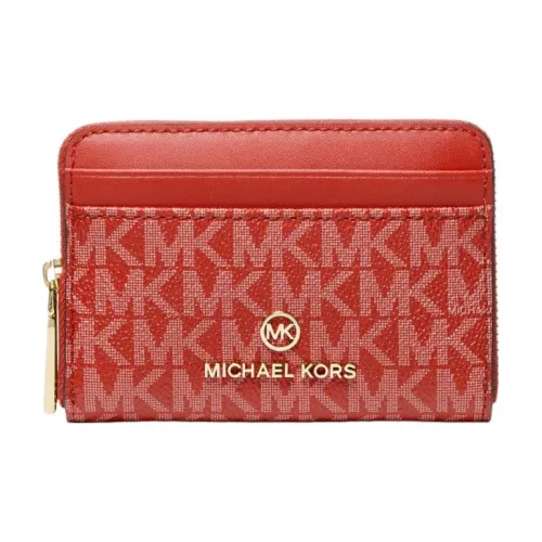 MICHAEL KORS Jet Set Покрытый холст Держатель для карт кошелек Маленький Женский Красный