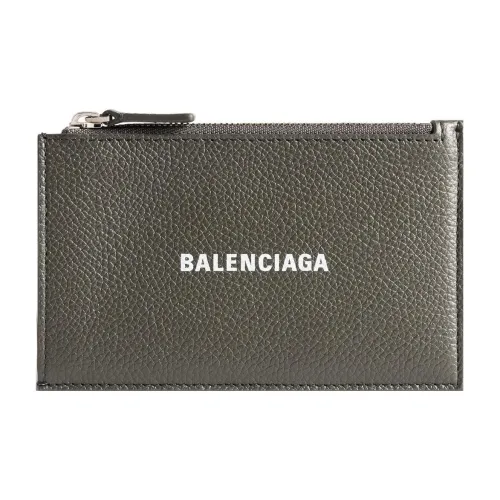 Balenciaga Cash Коровья кожа крупнозернистая Держатель для карт Держатель для карт Мужской Темно-зеленый и Белый