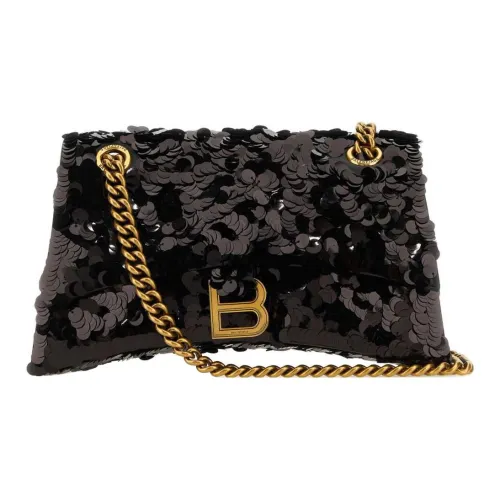 Balenciaga Crush Кожа Сумка через плечо Сумка на плечо Женская Черная