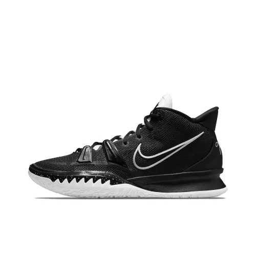 Nike Kyrie 7 TB Irving Shock Absorbers Lower Skirt Resistant Abrasion Resistant MID Баскетбольные кроссовки Мужской Черный Белый