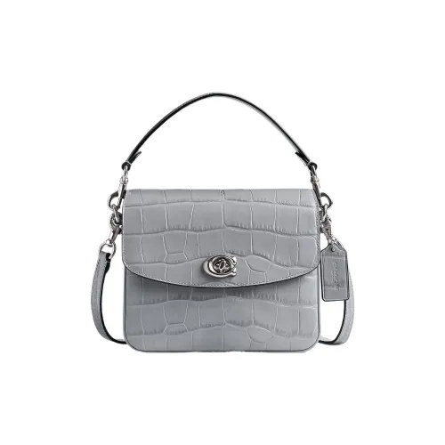 COACH Cassie Телячья кожа Маленькая квадратная сумка Сумка Сумка через плечо Сумка через плечо Маленькая Женская серебряная Серый Синий