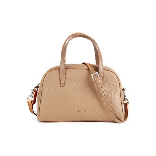 YOCAMU Корова Кожа Портативная Бостон Сумка Подушка Сумка Сумка для Боулинга Сумка через плечо Средняя Женская Однотонная