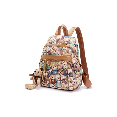ERANGBEAR Полиэстер Рюкзак Стандартный Унисекс Медведи Коричневый Розовый Черный Коричневый