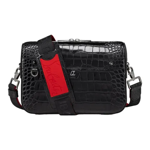 CL LUBOTING Телячья кожа Курьерская сумка Сумка через плечо Мужская Черная