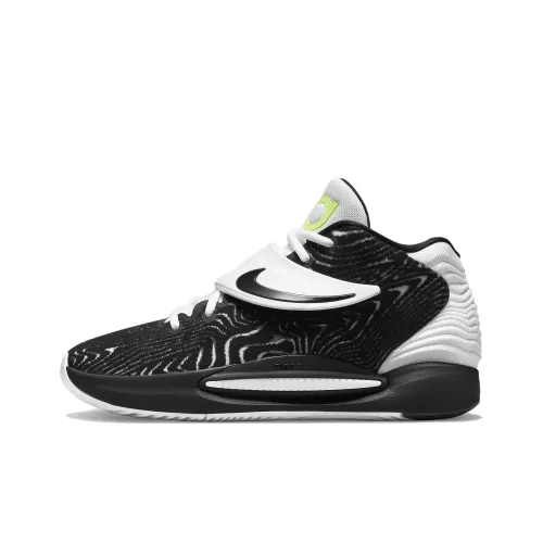 Nike KD 14 TB 'Черный Белый' MID Топ Баскетбольные кроссовки для игры Мужской Черный белый