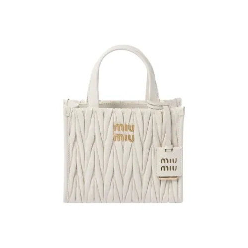 MIU MIU Matelassé Мягкая овчина кожа Сумка через плечо Сумка Женская Белая