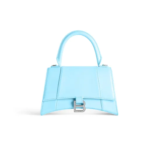 Balenciaga HOURGLASS Телячья кожа Сумка через плечо Сумка Маленькая Женская Светло-синяя