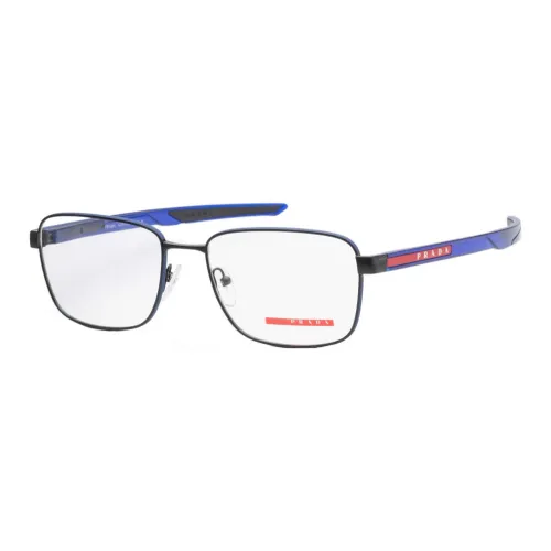 PRADA Металл Прямоугольные Оправы для очков Мужские Синие