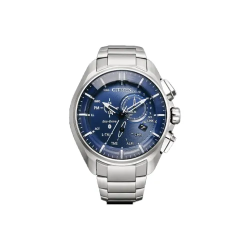 CITIZEN Светильник Кварцевый механизм Супер титан Ремешок Часы Мужские Синий циферблат BZ1040 50L