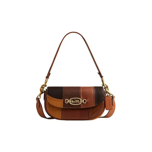 COACH Харлей Овчина Портативная Сумка через плечо Сумка на плечо Средняя Женская Многоцветная