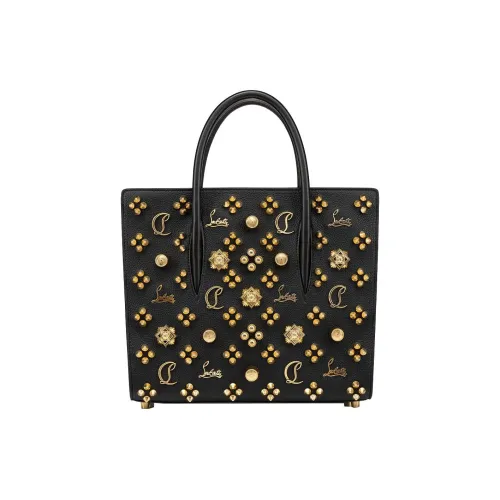 CL LUBOTING Телячья кожа Сумка-тоут Сумка для покупок Сумка через плечо Сумка для женщин Черный и золотой