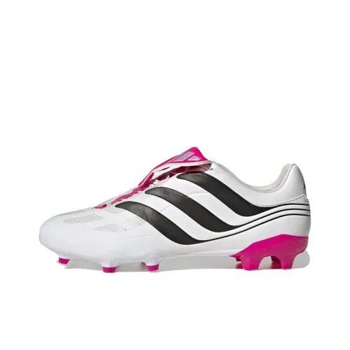 Adidas PREDATOR FG Твердый Грунт Устойчивый к Износу Футбольные Бутсы Унисекс Черный Белый