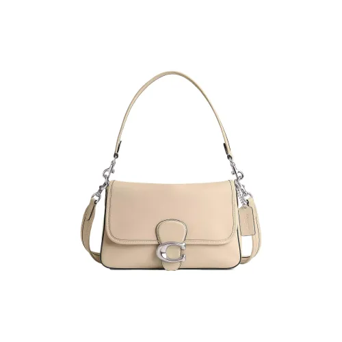 COACH Soft Tabby Коровья кожа Сумка Сумка через плечо Средняя Женская Айвори