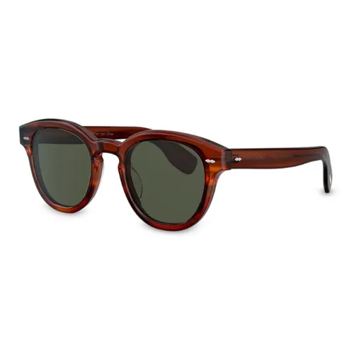 Oliver Peoples Ацетат OVAL SUNGLASSES Мужской Коричневый