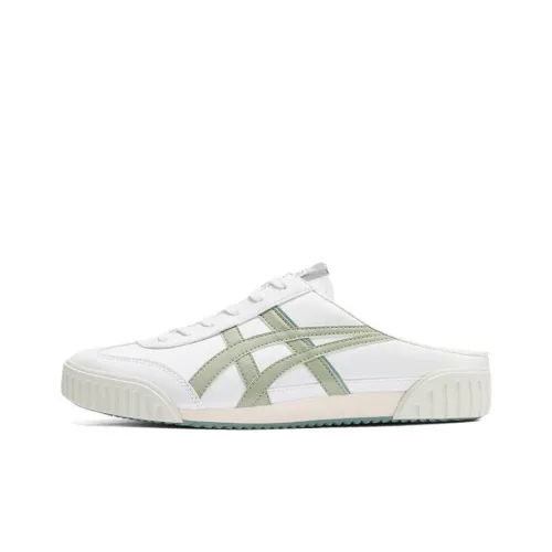 Onitsuka Tiger Machuation Sabot Slip-resistant Abrasion-resistant Low Top Casual Unisex White Green Onitsuka Tiger Machuation Sabot Противоскользящий Устойчивый к истиранию Низкий Топ Повседневный Унисекс Белый Зеленый