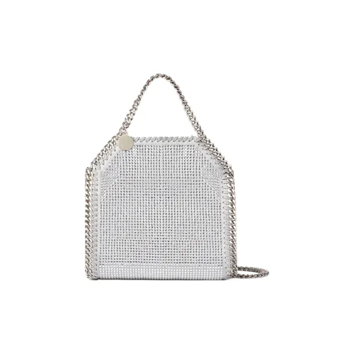 Stella McCartney Falabella Переработанный полиэстер смесь сатиновая ткань сумка-тоут сумка для покупок мини женская серебряная