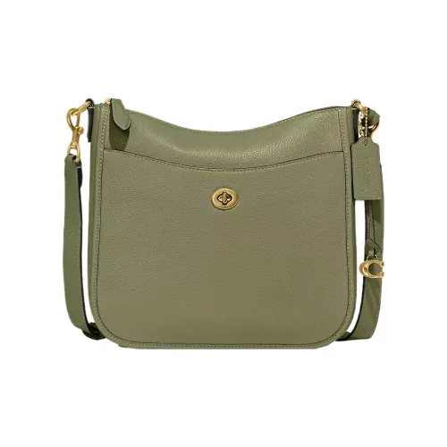 COACH Chaise Кожа Сумка через плечо Женские Латунь And Лесной мшистый