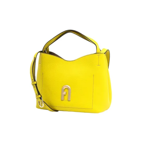 Furla Primula Рельефная Телячья Кожа Портативная Сумка через плечо Сумка на плечо Маленькая Женская Желтая Канарка