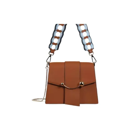 Strathberry Сумка через плечо из коровьей кожи среднего размера женская карамельного цвета