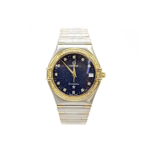 OMEGA Quartz Механизм Унисекс Часы 28 мм Синий Циферблат Сплав Корпус Часы Сплав Ремешок