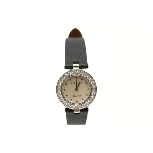 BVLGARI B.zerol Collection Women's Watch Кварцевый механизм Кожаный ремешок 23 мм Белый циферблат