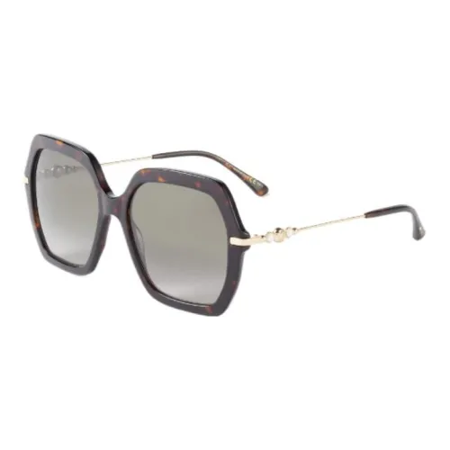 Jimmy Choo Металлические Ацетатные Солнцезащитные Очки Женские Коричневые