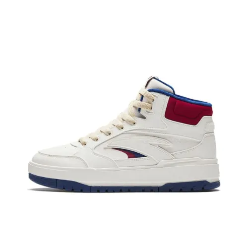 ANTA Амортизирующие шоки устойчивые к истиранию противоскользящие высокие кроссовки для скейтбординга Мужские Белый Красный