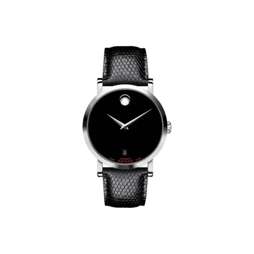 MOVADO Автоматический Механический Часы Мужские 38 мм Черный Циферблат Корпус из Нержавеющей Стали Кожаный Ремешок