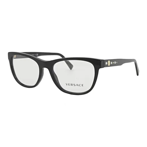 VERSACE Пластик Овал Оправы для очков Женские Черный