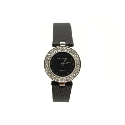 BVLGARI B.zerol Collection Women's Watch Кварцевый механизм Кожаный ремешок 22 мм Черный циферблат