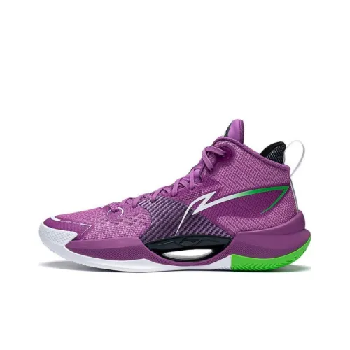 LINING Ultra Light Амортизаторы Shock Resistant Устойчивый к истиранию MID Баскетбольные кроссовки Мужские Oriental Фиолетовый