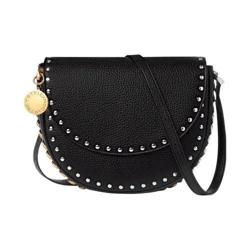 Stella McCartney Frayme Переработанный нейлон Седло Сумка Сумка через плечо Сумка на плечо Средний Женская Черная