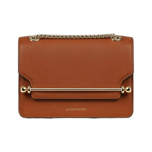 Strathberry Коровья кожа Маленькая квадратная сумка Сумка через плечо Сумка на плечо Мини Женская Карамель