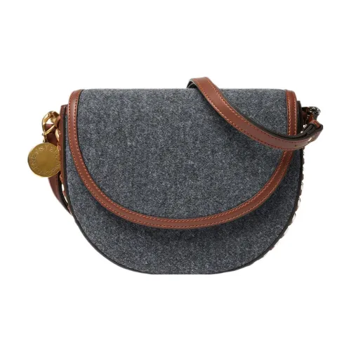Stella McCartney Frayme Войлок Седло Сумка Сумки через плечо Сумка на плечо Средняя Женская Угольно-серый Смешанный цвет