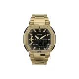 Чёрный циферблат и золотой ремешок