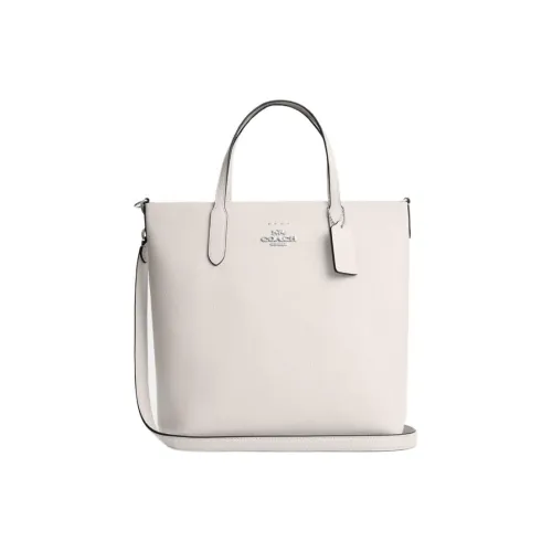 COACH Коровья кожа Тоут Сумка Сумка для покупок Сумка среднего размера Женская Белая