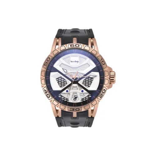 VAN GOGH Наручные часы Кварцевый механизм Силиконовый ремешок Белый циферблат Мужские часы